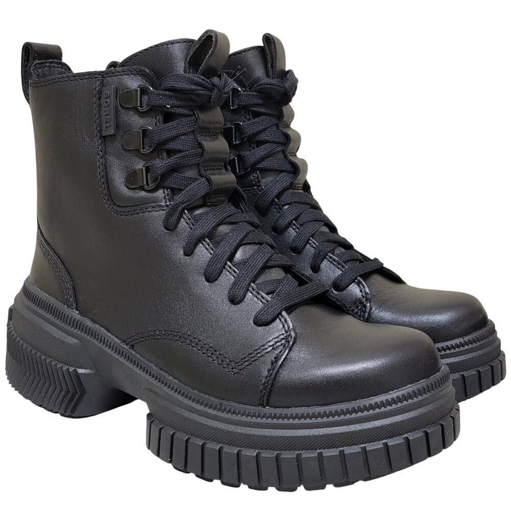 Sorel Women Chunky Combat Boots Ona Ave Boot Lace Up Size US 5 Black Leather